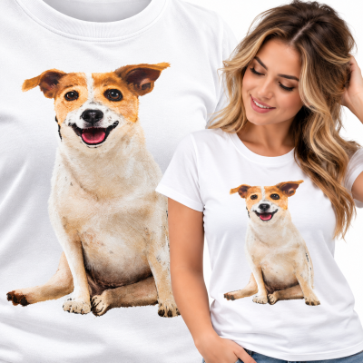 KOSZULKA DAMSKA ZWIERZĘTA   DOG JACK RUSSELL